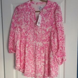 Kim Rogers Pink Floral Blouse